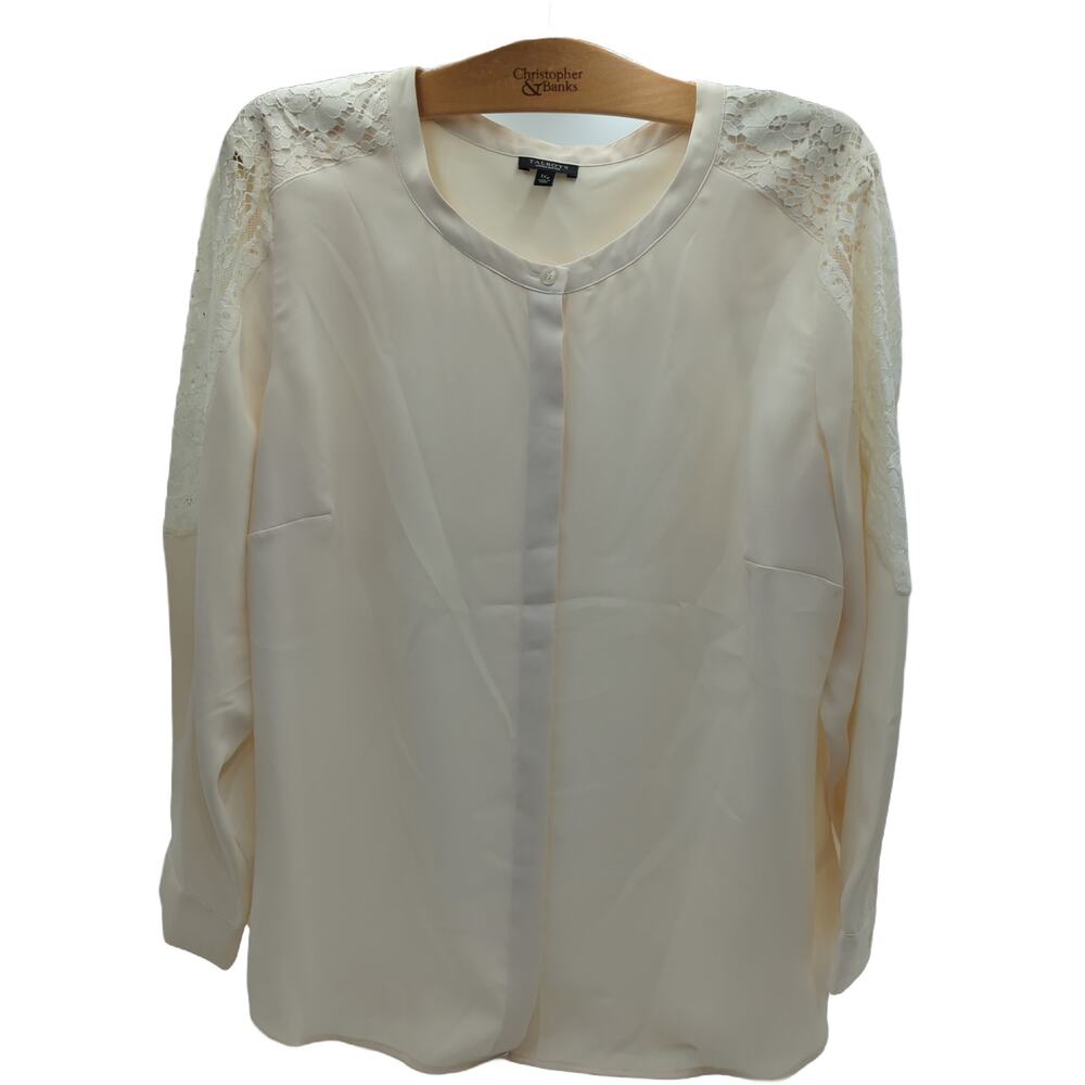Talbots‎ 1X P Cream Lace Shoulder Blouse